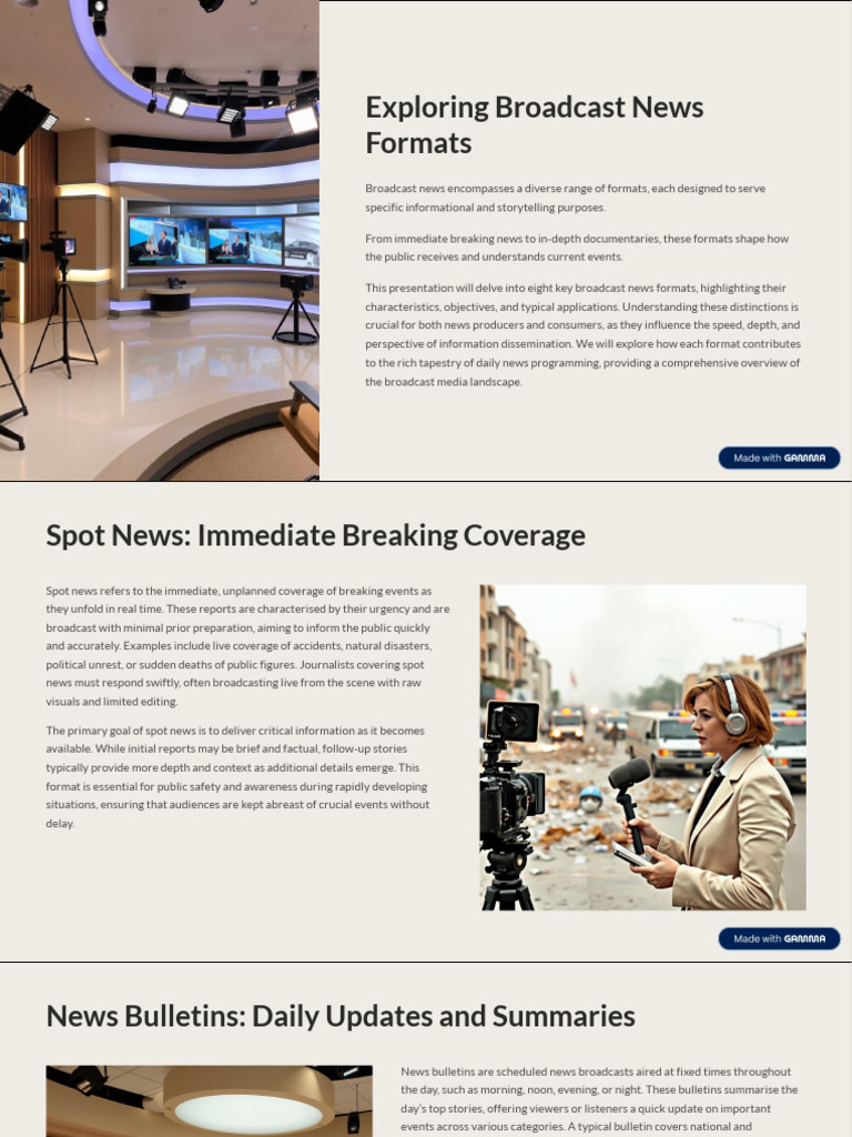 Exploring Broadcast News Formats | PDF | News | Documentary Film