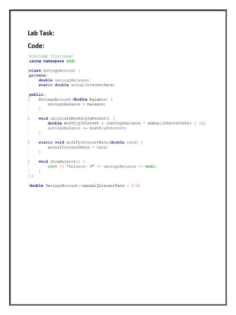 OOP Lab 06 | PDF