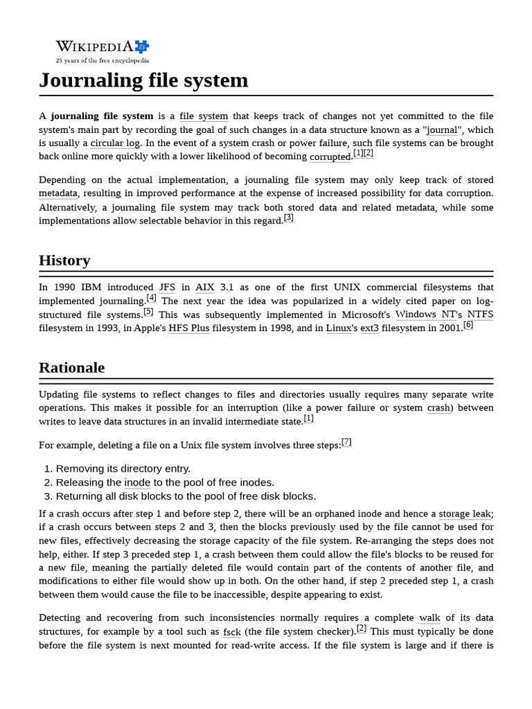 Journaling File System | PDF | File System | Computing