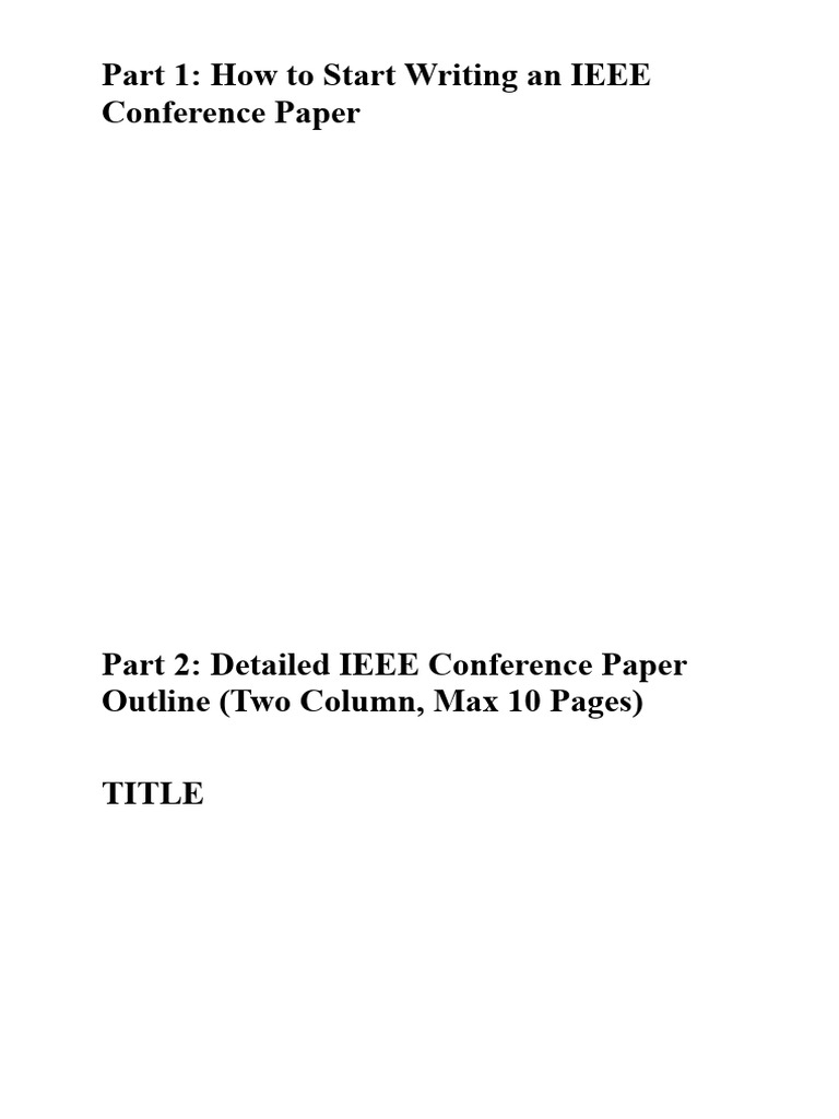 How To Start Writing An IEEE Conference Paper | PDF | System | Methodology