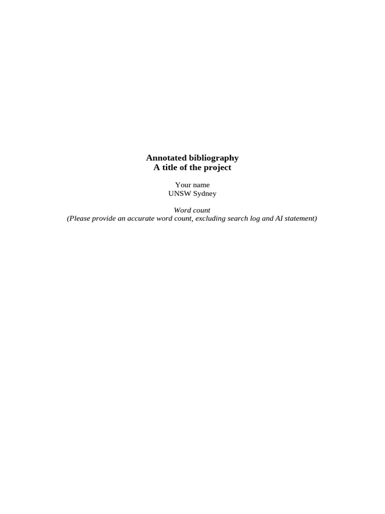 Annotated Bibliography Template (Australian NGOs) | PDF | Non ...