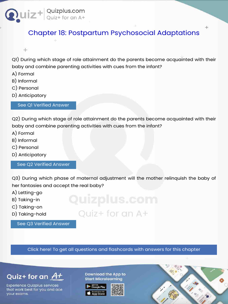 During Which Stage of Role Attainment Do The Parents Become Acquainted ...