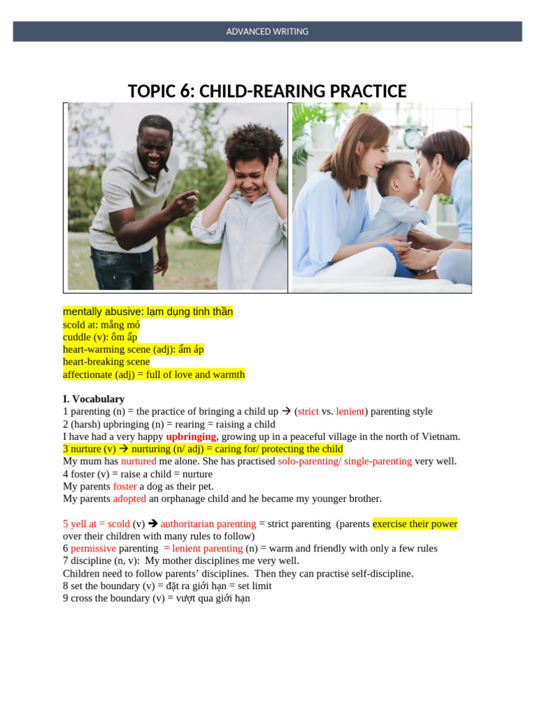 Topic 6 Child-Rearing Practice | PDF | Parenting | Parent