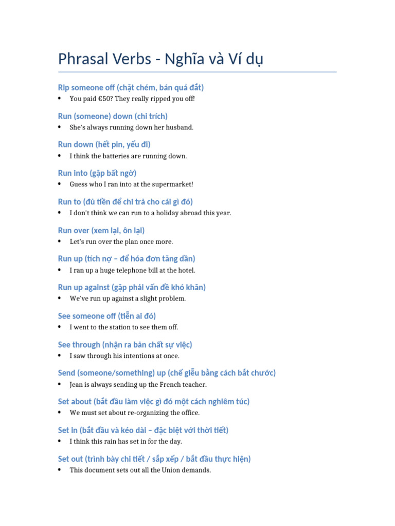 Phrasal Verbs List | PDF