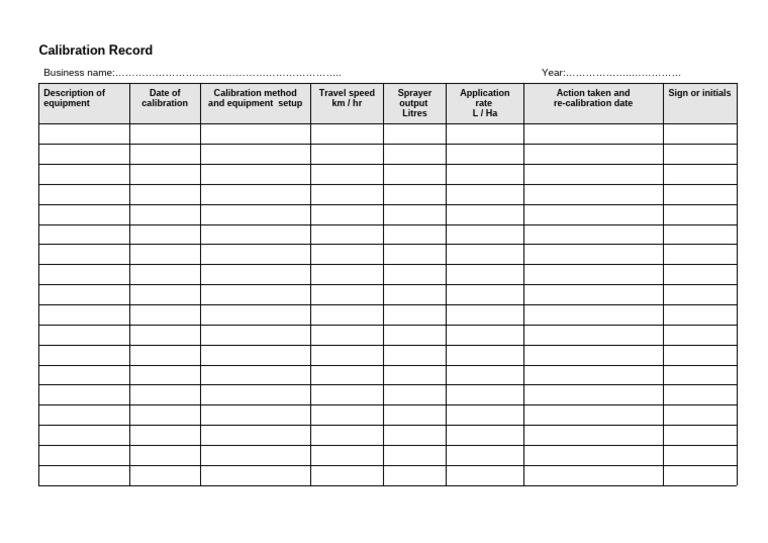 Instrumet Calibration Log | PDF