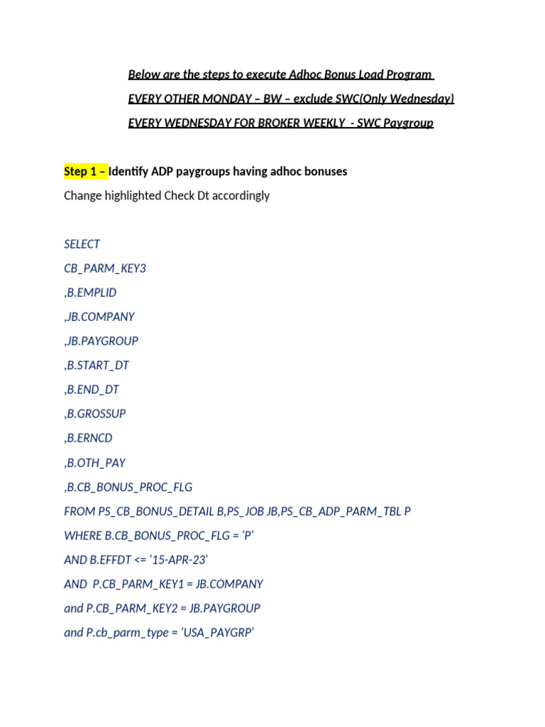 2-Steps To Load Adhoc Bonus | PDF | Data Management | Information Retrieval