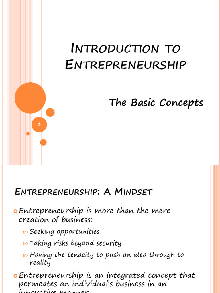 Lecture 1 Introduction To Entrepreneurship | PDF | Entrepreneurship ...