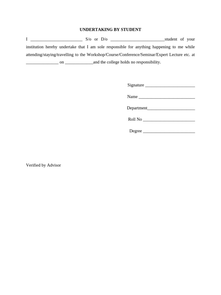 Undertaking Student | PDF