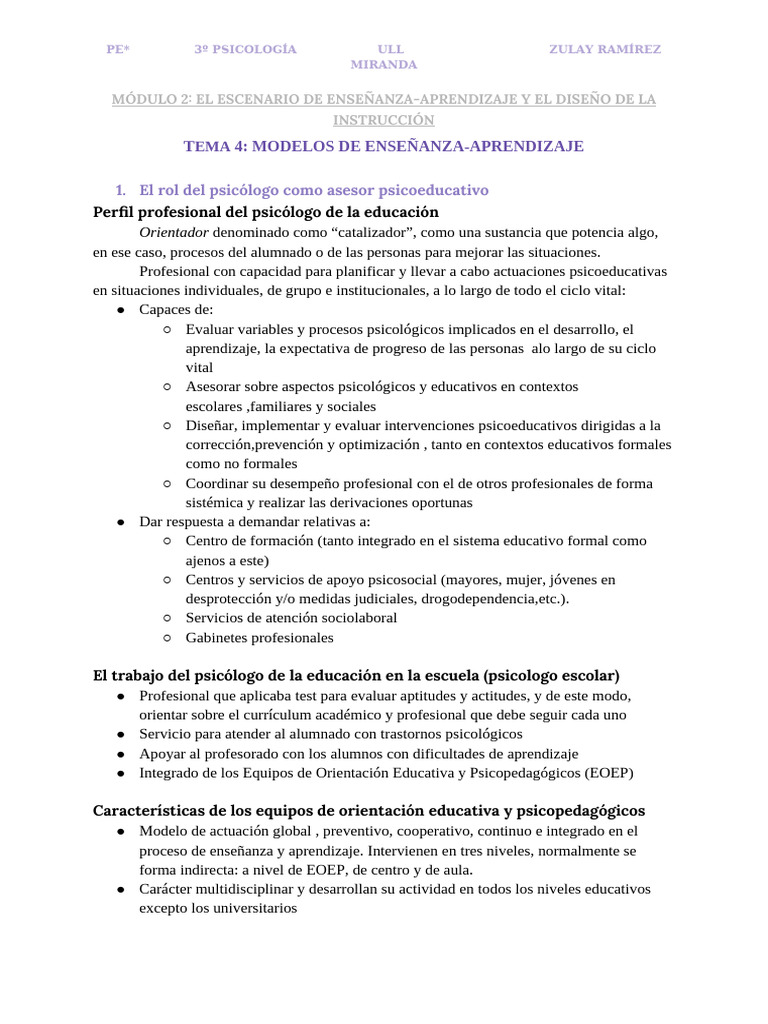 Tema4 - Modelos de Enseñanza-Aprendizaje | PDF