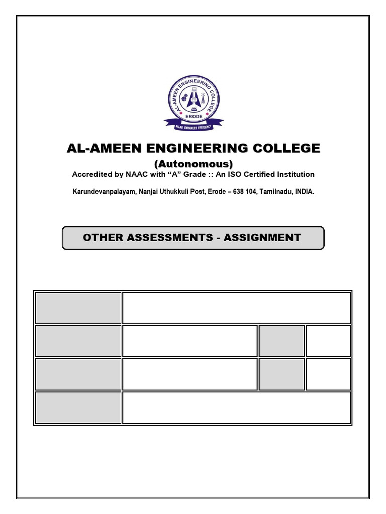 Assignment Front & Rubrics | PDF | Educational Assessment And ...