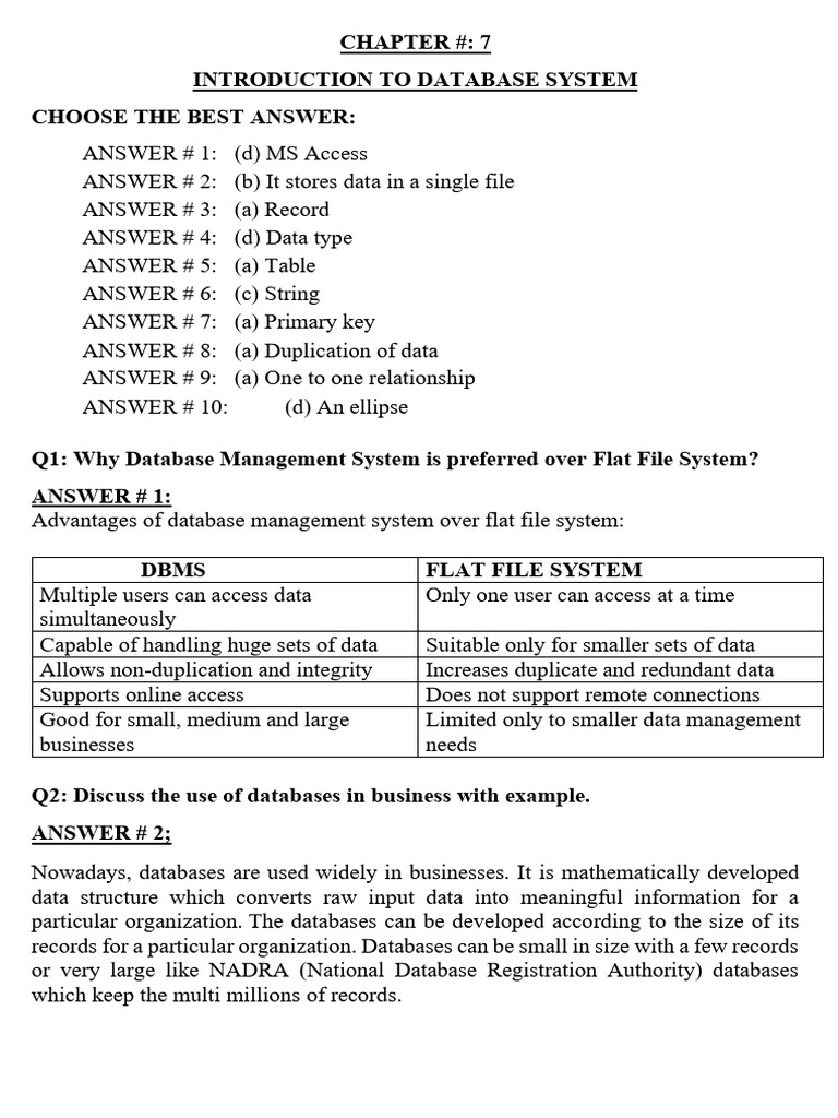 CHAPTER # 07 INTRODUCTION TO DATABASE SYSTEM LEGAL | PDF | Databases ...