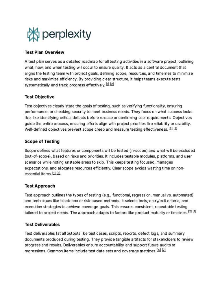 Test Plan Overview | PDF | Software Testing | Information Technology