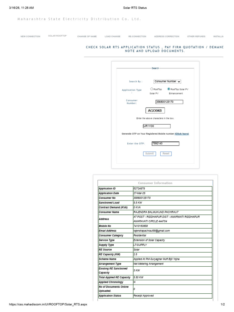 Solar Rts Status Pachraut 5.5 | PDF | Electricity | Power (Physics)
