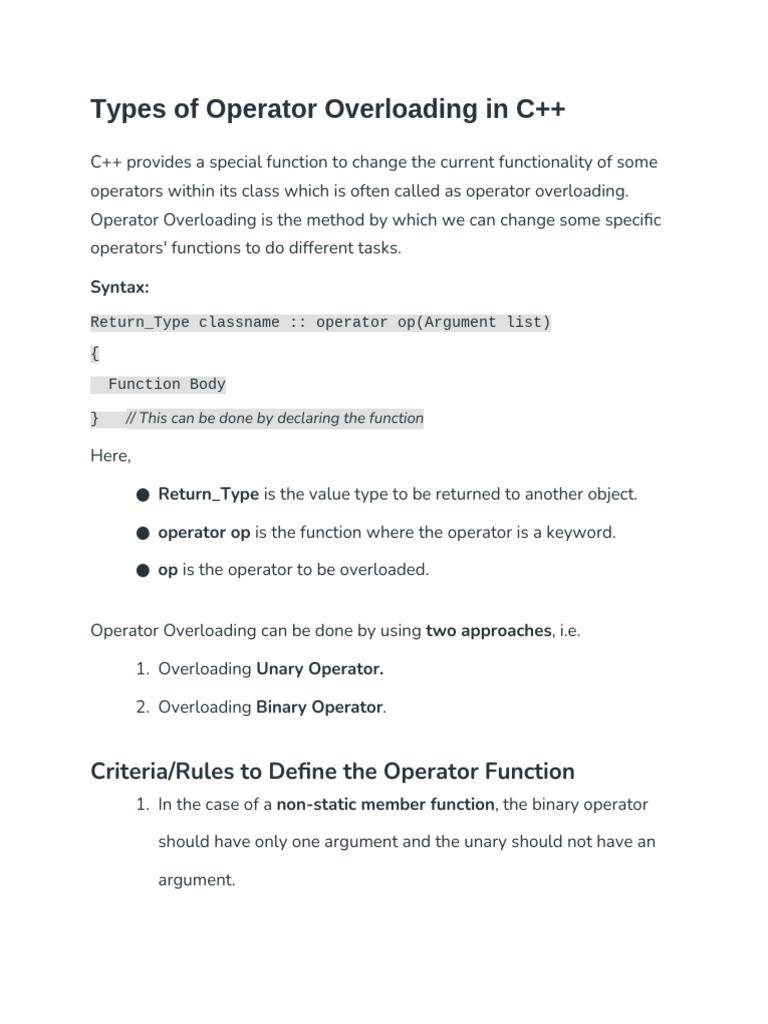 Operator and Inheritance | PDF | Computer Engineering | Programming ...