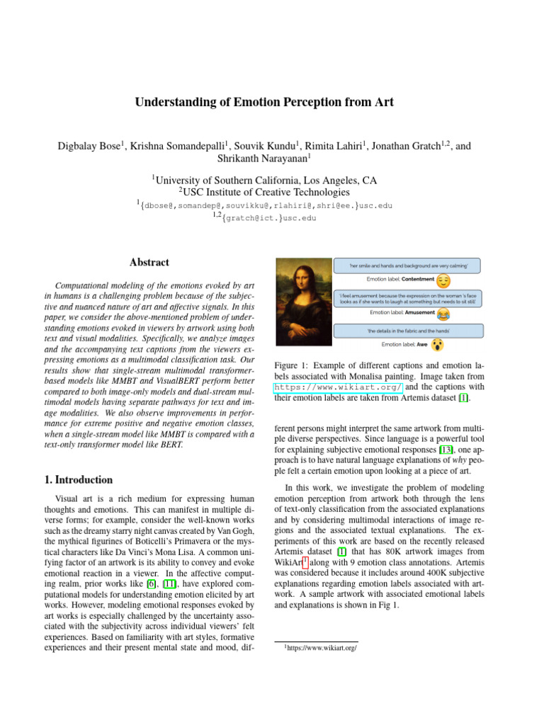 387_Understanding of Emotion Perception From Art | PDF