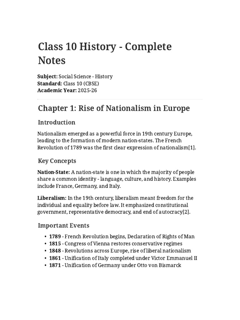 History Class Notes | PDF