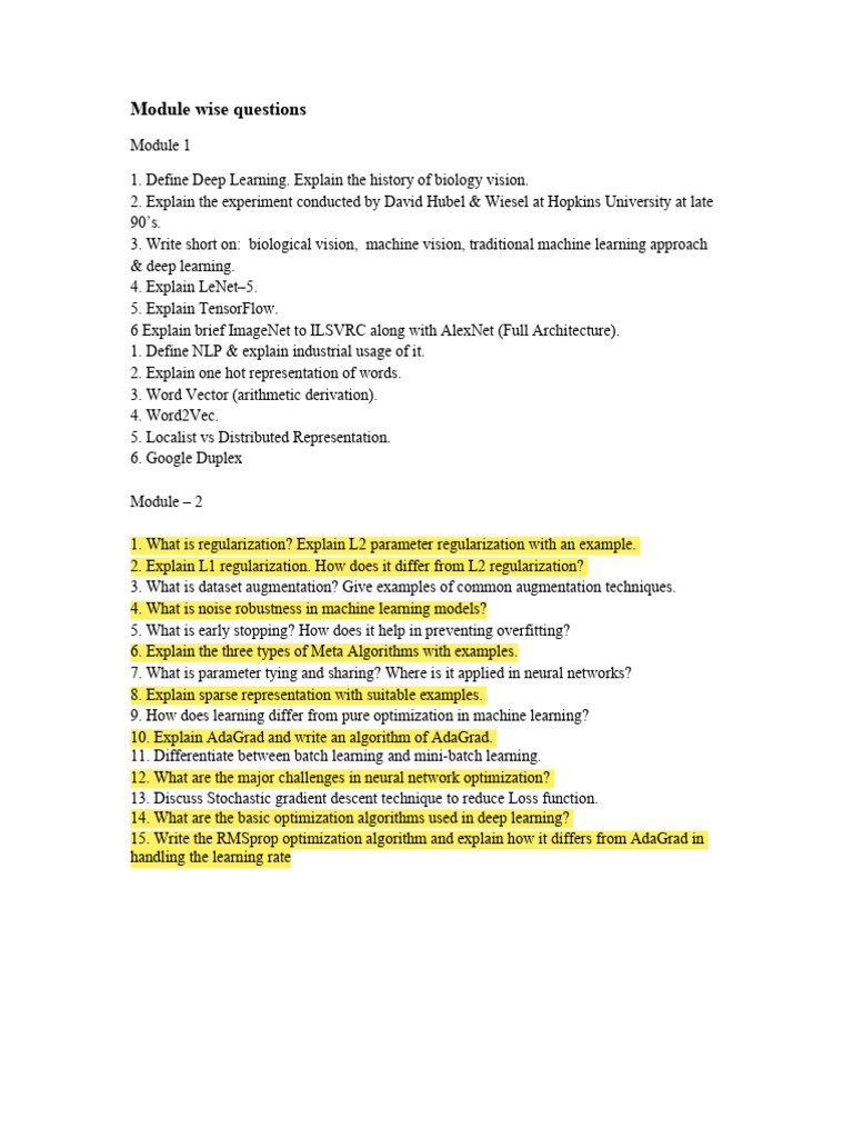 Dl-Mod 1 and 2 Imp Questions | PDF