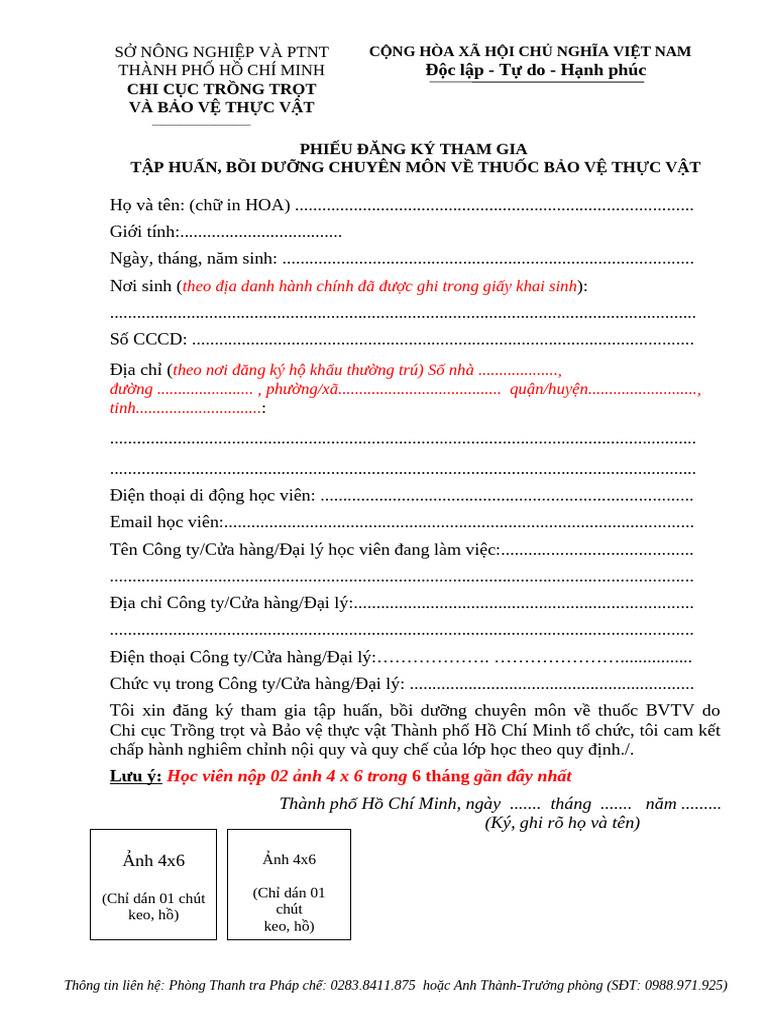 Phieu Thong Tin Hoc Vien-THUOC-dx | PDF