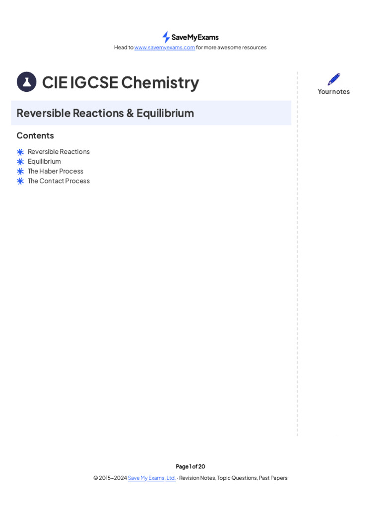 Reversible Reactions and Equilibrium | PDF | Reaction Rate | Chemical ...