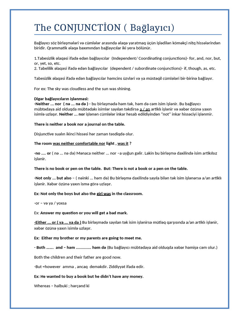 CONJUNCTİON | PDF