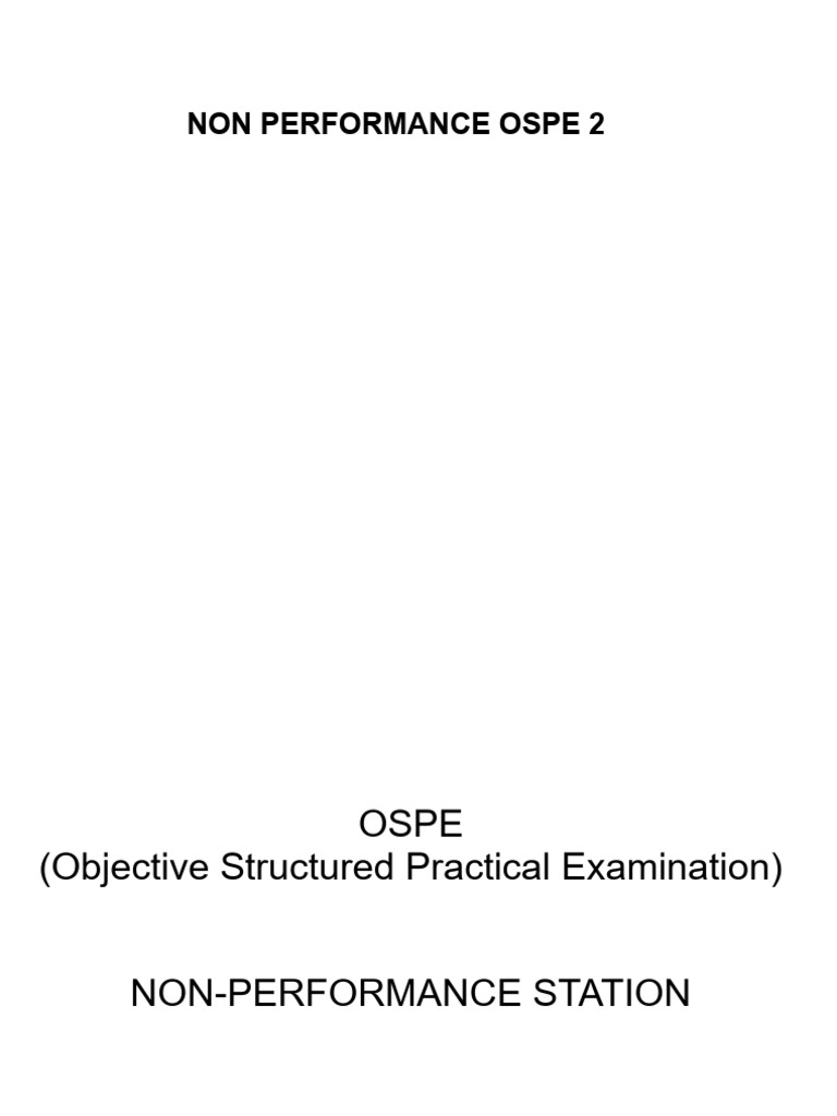 Non Performance OSPE 2 | PDF | Creatinine | Urine