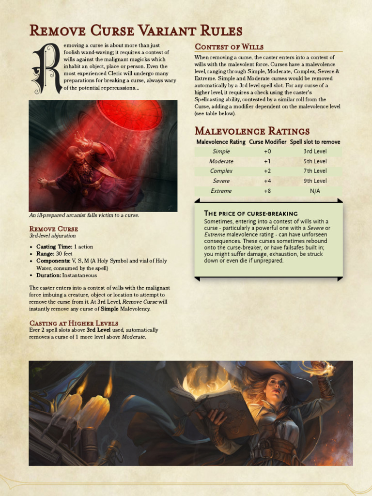 Remove Curse Variant Rules | PDF | Dungeons & Dragons | Gary Gygax Games
