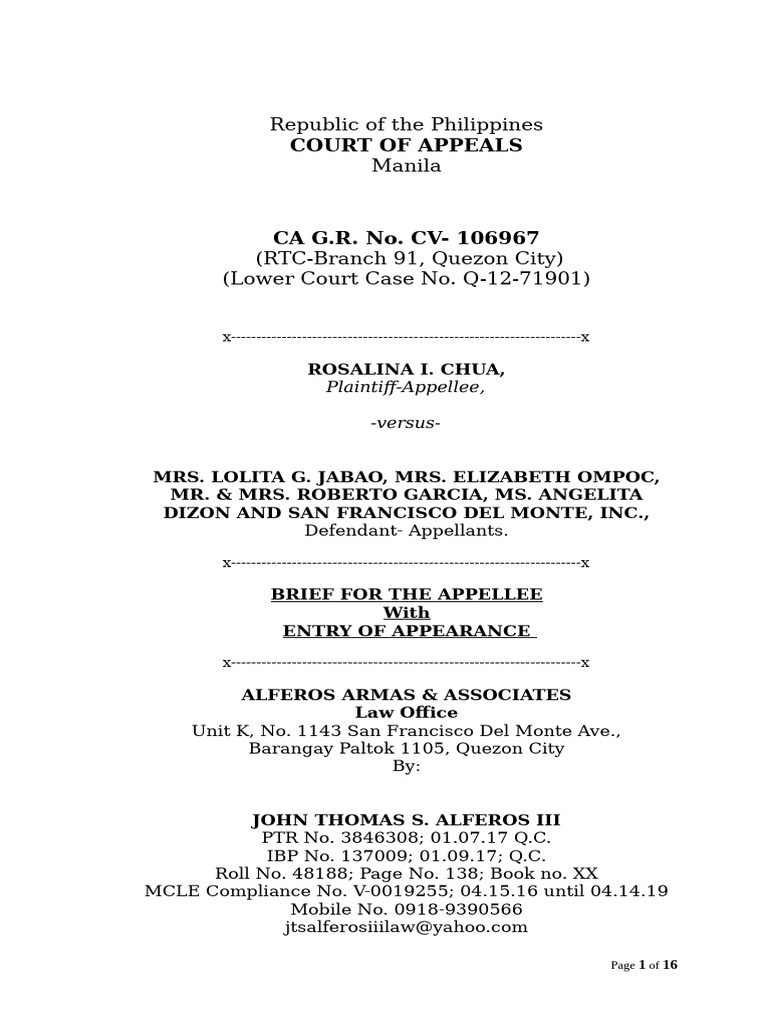 Sample Appellee's Brief | PDF