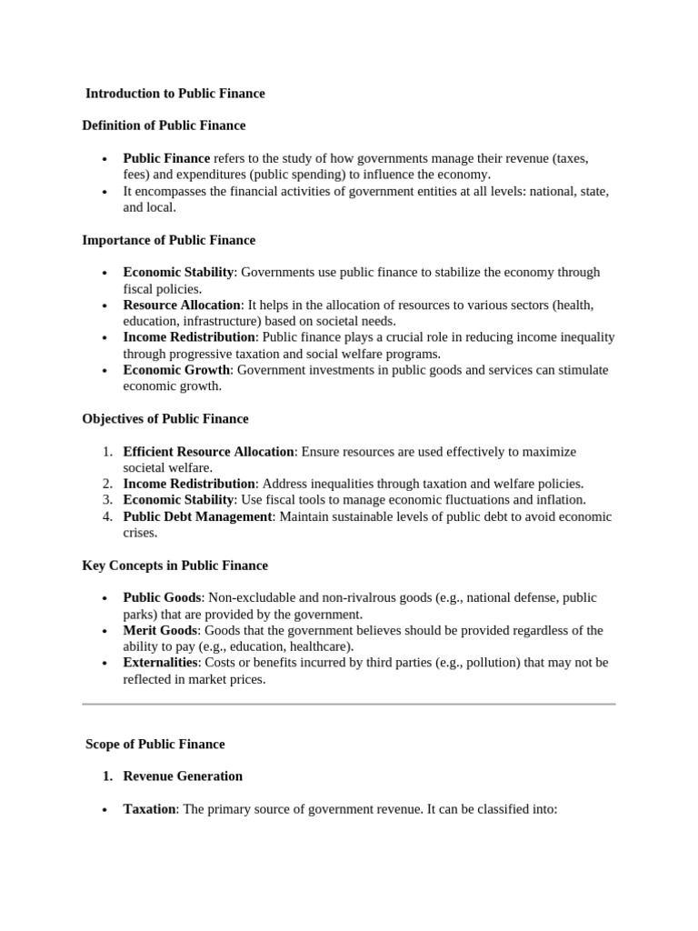 Public Finance - An Introduction | PDF | Public Finance | Taxes