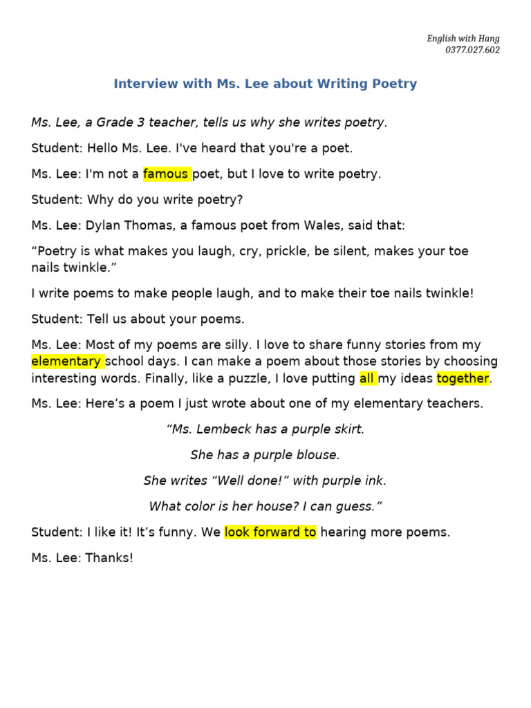 Ms Lee Poetry Text | PDF | Genres Of Poetry | Poetics