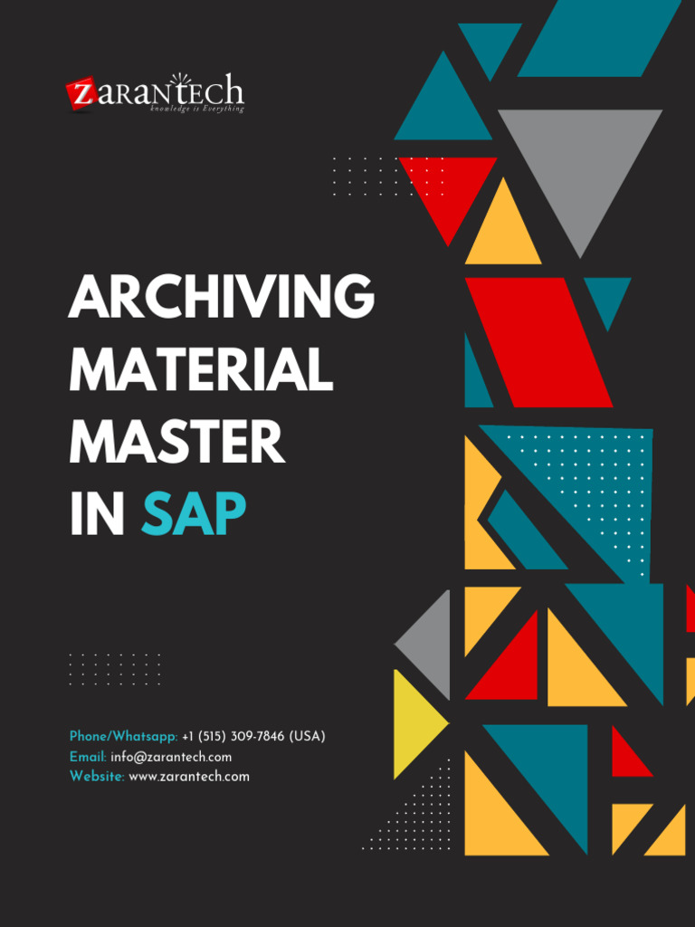 Archiving Material Master in Sap | PDF | Computing | Software