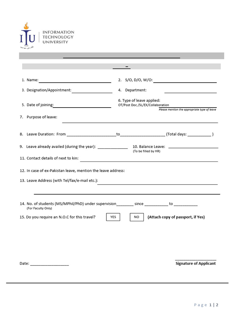 EX Pakistan Leave Application Form | PDF | Chess Theory | Chess