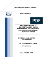 PSE Yurimaguas II Etapa: Estudio de Pre-Factibilidad para Electrificación Rural