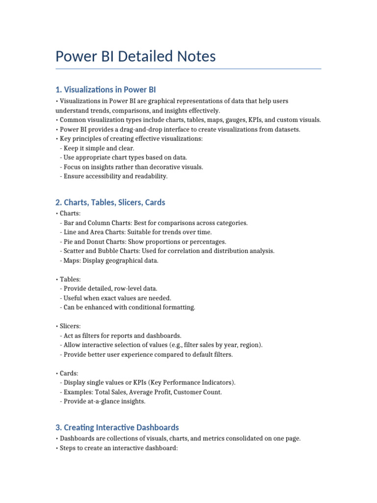 PowerBI Detailed Notes | PDF | Computing | Information Technology