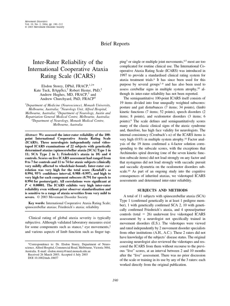 Inter Rater Reliability of The Internati | PDF | Medicine | Clinical ...