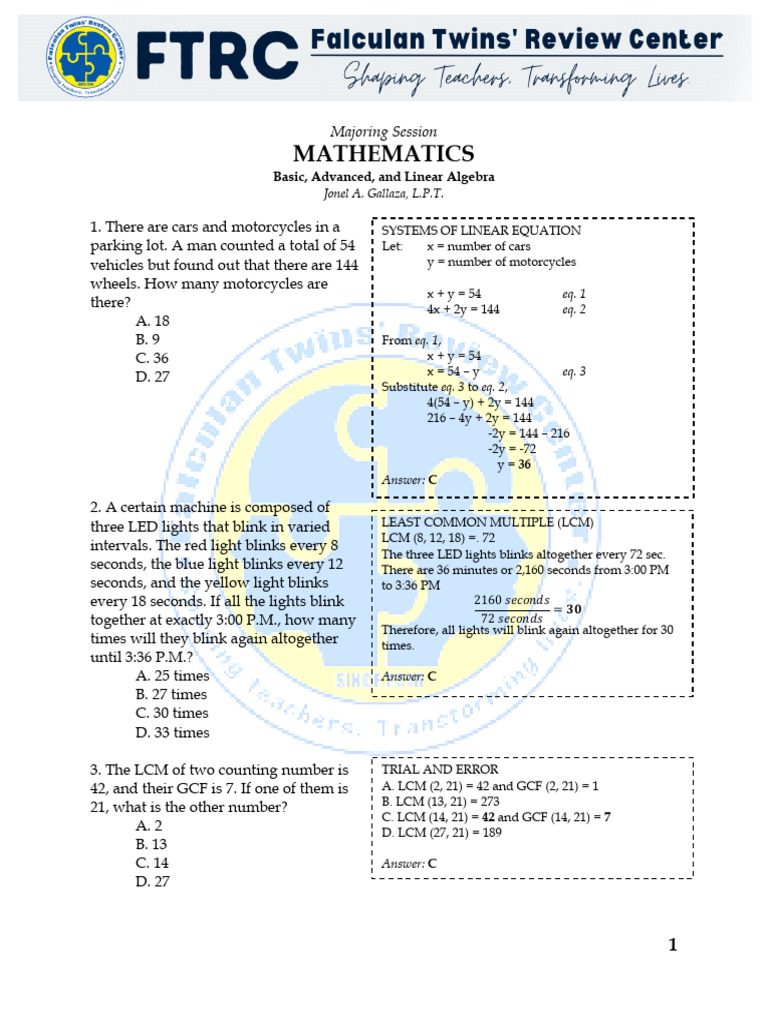 Basic, Advanced, and Linear Algebra Items With Rationalization With Sir ...