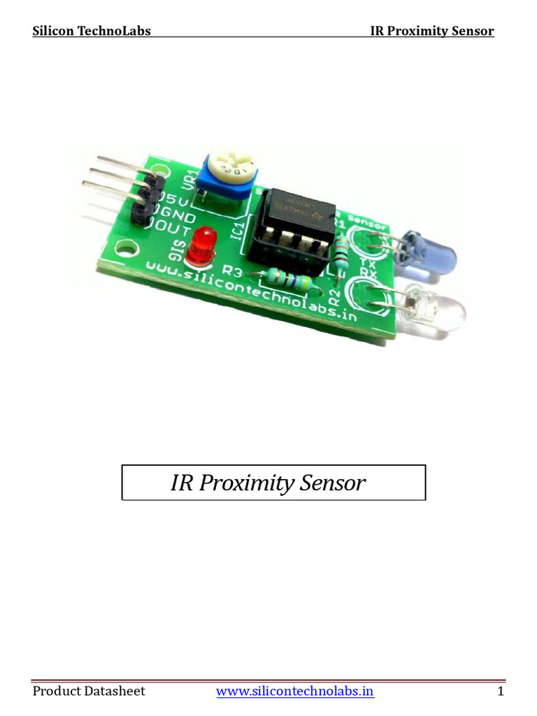 IR Proximity Sensor Datasheet | PDF | Arduino | Infrared