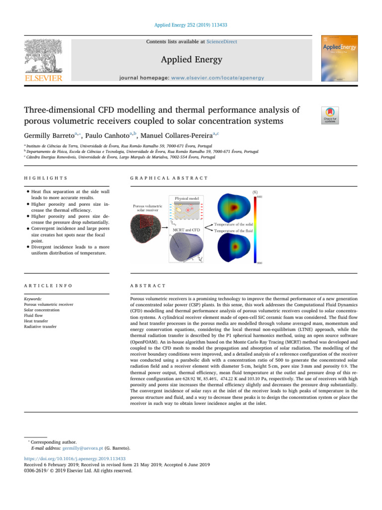 Three-Dimensional CFD Modelling and Thermal Performance Analysis of ...