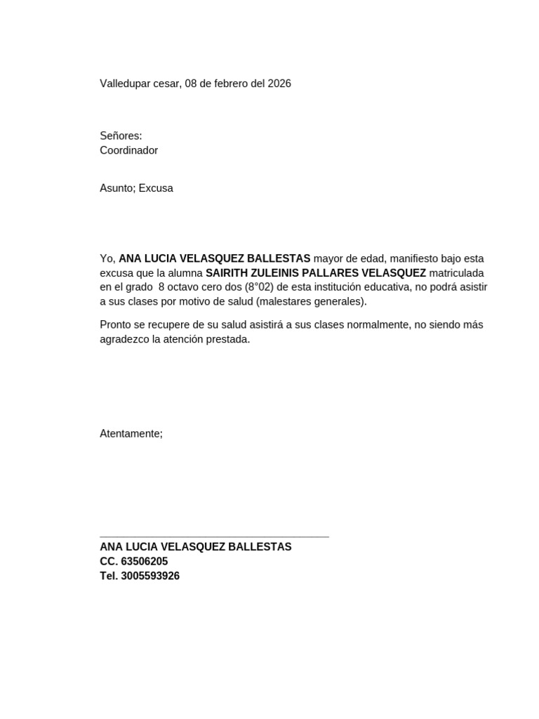 Excusa | PDF