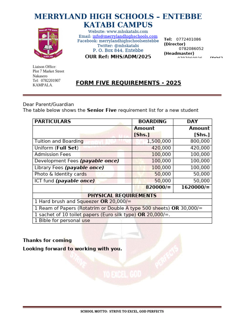 S.5 Admission Requirements | PDF