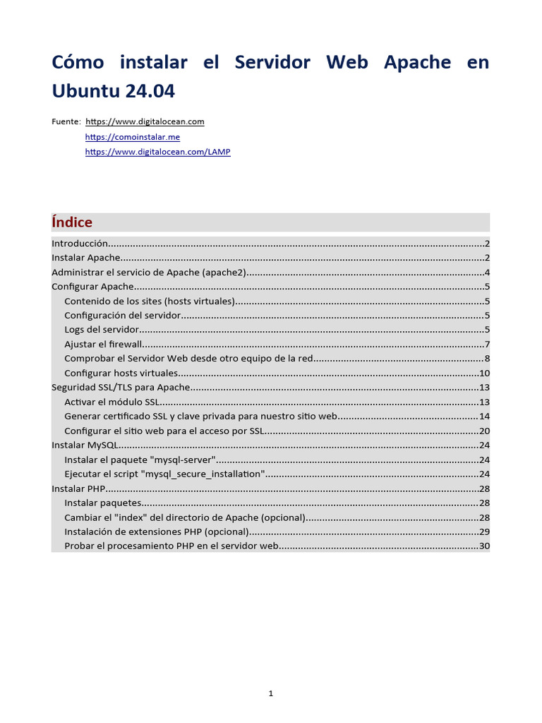 Ubuntu - Instalar y Configurar Apache2 | PDF | Servidor HTTP Apache | Php