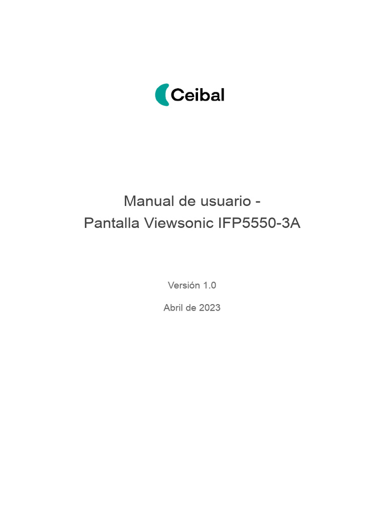 Manual de Usuario Viewsonic IFP5550 3A v1.0 | PDF | Memoria USB ...