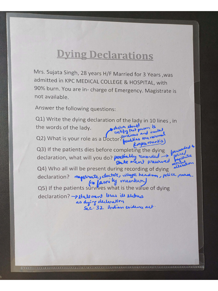 Summon, Dying Declaration, Inquest Report-1 | PDF