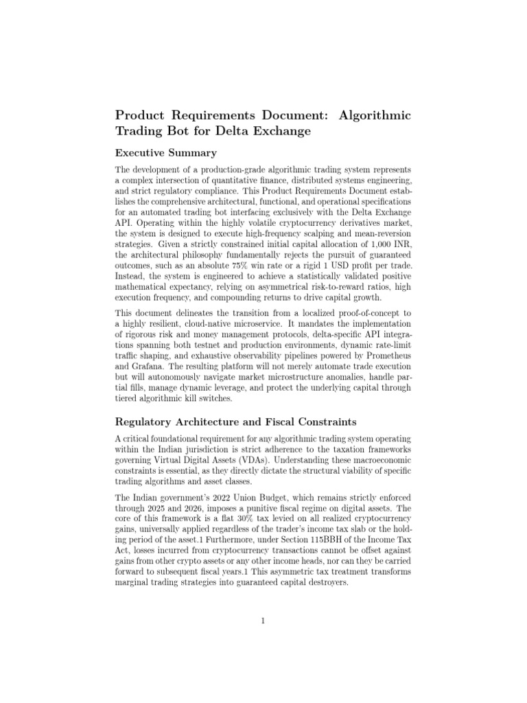 02 PRD | PDF | Algorithmic Trading | Computing
