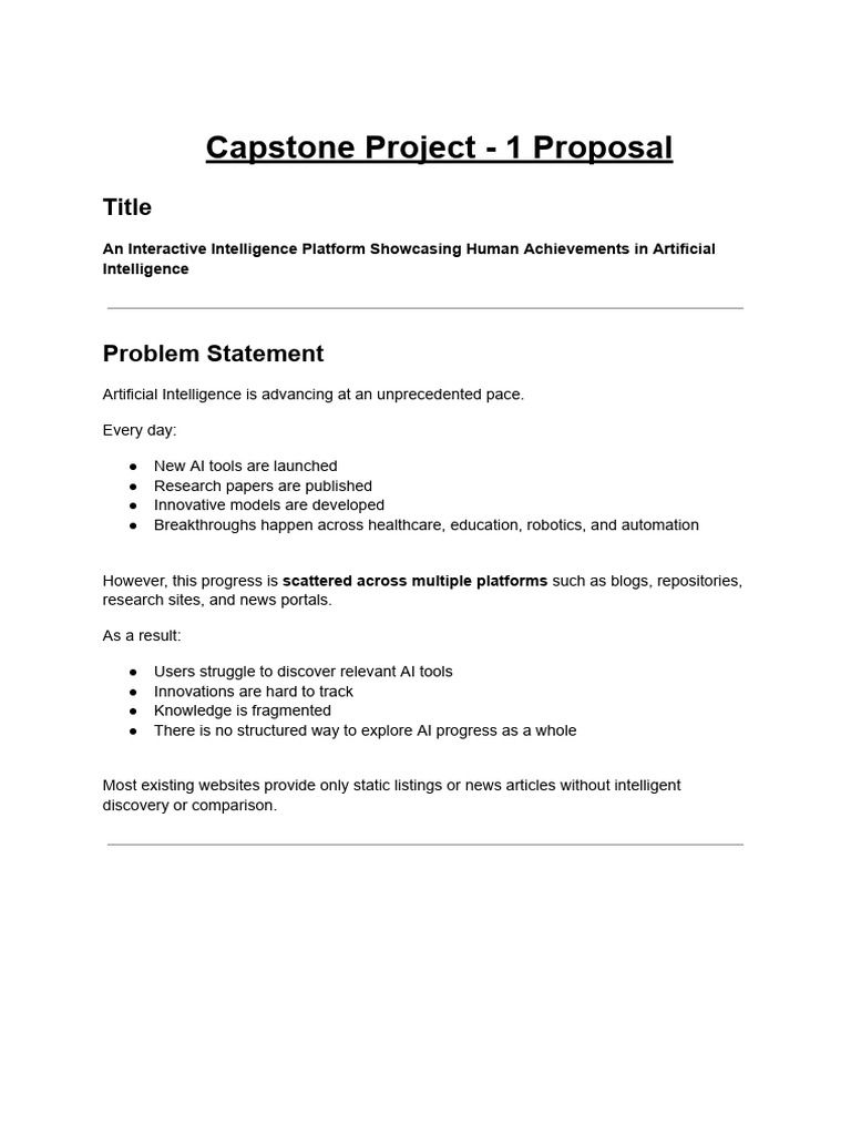 Capstone Project - 1 Proposal | PDF | Artificial Intelligence ...