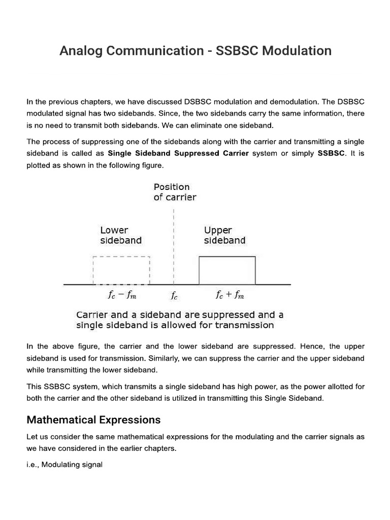 1.8 SSBSC Modulation | PDF