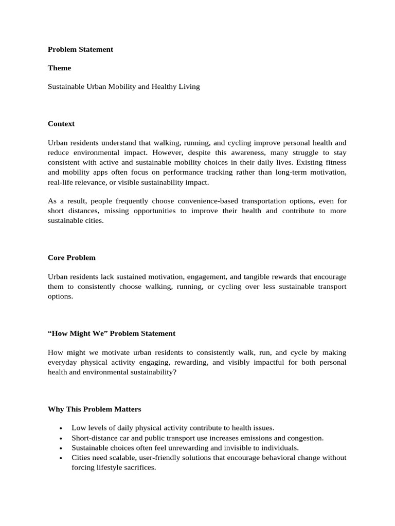 Define The Problem Statement | PDF