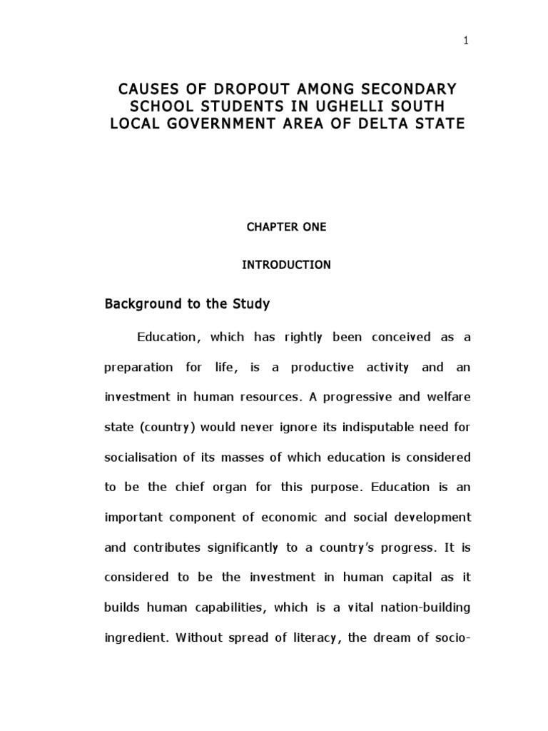 Causes of Secondary School Dropout | PDF | High School Dropouts | Poverty