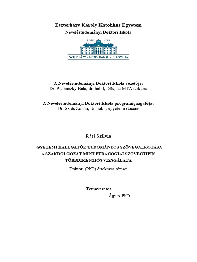Rási - A Kutatás Tézisei | PDF