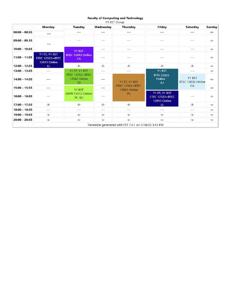 Timetable - 23-24 - 24-25 - Sem - II - ET - Online - Final - Updated 20 ...