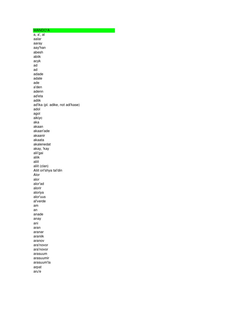 Mando'a Language PDF